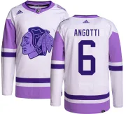 Adidas Lou Angotti Chicago Blackhawks Men's Authentic Hockey Fights Cancer Jersey
