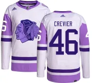 Adidas Louis Crevier Chicago Blackhawks Men's Authentic Hockey Fights Cancer Jersey
