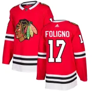 Adidas Nick Foligno Chicago Blackhawks Youth Authentic Home Jersey - Red