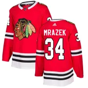 Adidas Petr Mrazek Chicago Blackhawks Youth Authentic Home Jersey - Red