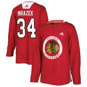 Adidas Petr Mrazek Chicago Blackhawks Youth Authentic Home Practice Jersey - Red