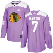 Adidas Pit Martin Chicago Blackhawks Youth Authentic Fights Cancer Practice Jersey - Purple