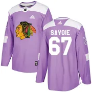 Adidas Samuel Savoie Chicago Blackhawks Men's Authentic Fights Cancer Practice Jersey - Purple