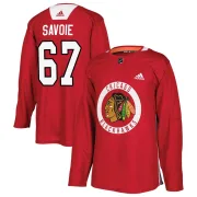 Adidas Samuel Savoie Chicago Blackhawks Youth Authentic Home Practice Jersey - Red