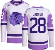 Adidas Steve Larmer Chicago Blackhawks Youth Authentic Hockey Fights Cancer Jersey