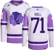 Adidas Taylor Hall Chicago Blackhawks Youth Authentic Hockey Fights Cancer Jersey