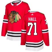 Adidas Taylor Hall Chicago Blackhawks Youth Authentic Home Jersey - Red