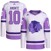 Adidas Tony Amonte Chicago Blackhawks Men's Authentic Hockey Fights Cancer Primegreen Jersey - White/Purple