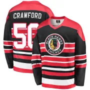 Fanatics Branded Corey Crawford Chicago Blackhawks Youth Premier Breakaway Heritage Jersey - Red/Black