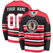 Fanatics Branded Custom Chicago Blackhawks Men's Premier Custom Breakaway Heritage Jersey - Red/Black