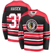 Fanatics Branded Dominik Hasek Chicago Blackhawks Men's Premier Breakaway Heritage Jersey - Red/Black