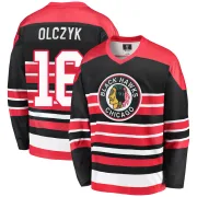Fanatics Branded Ed Olczyk Chicago Blackhawks Men's Premier Breakaway Heritage Jersey - Red/Black