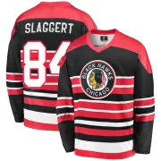Fanatics Branded Landon Slaggert Chicago Blackhawks Youth Premier Breakaway Heritage Jersey - Red/Black