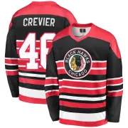 Fanatics Branded Louis Crevier Chicago Blackhawks Men's Premier Breakaway Heritage Jersey - Red/Black
