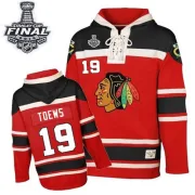 Jonathan Toews Chicago Blackhawks Youth Premier Old Time Hockey Sawyer Hooded Sweatshirt 2015 Stanley Cup Patch - Red