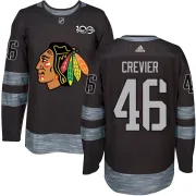 Louis Crevier Chicago Blackhawks Youth Authentic 1917-2017 100th Anniversary Jersey - Black