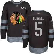 Phil Russell Chicago Blackhawks Youth Authentic 1917-2017 100th Anniversary Jersey - Black